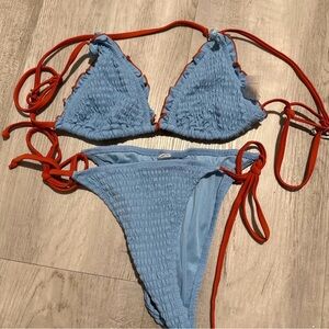 Fashion Nova Blue and Orange Bikini